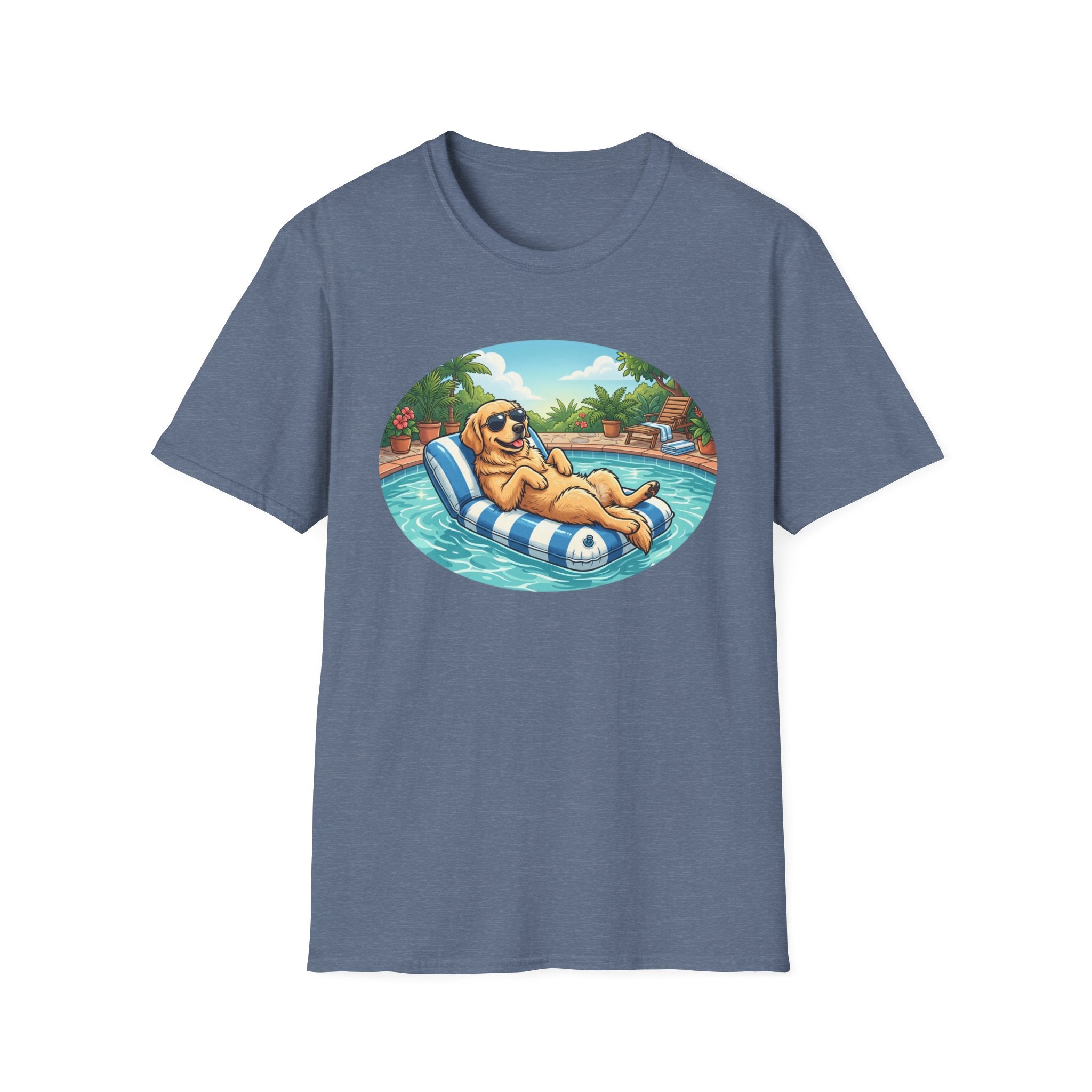 Golden in a Pool Lounger T-Shirt