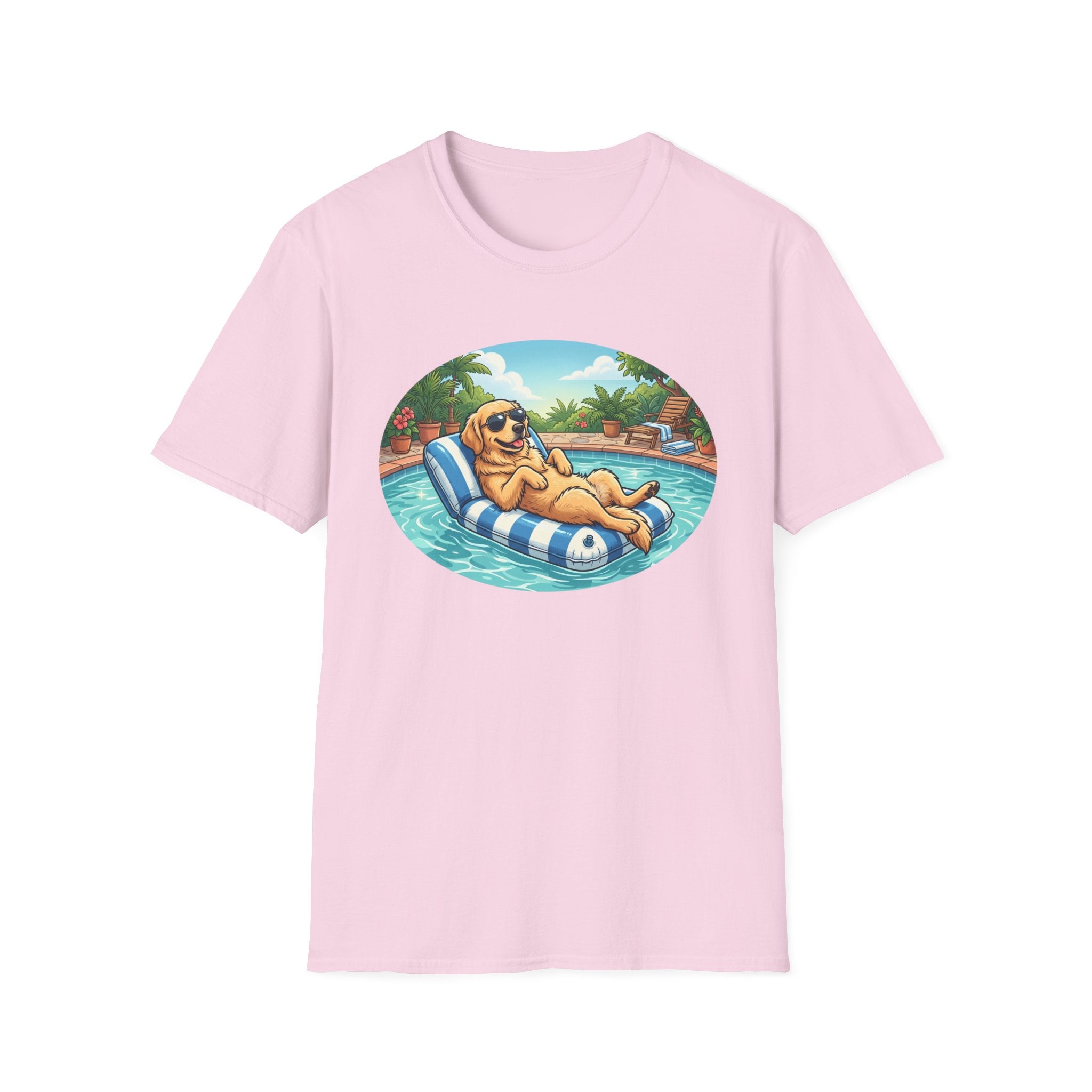 Golden in a Pool Lounger T-Shirt