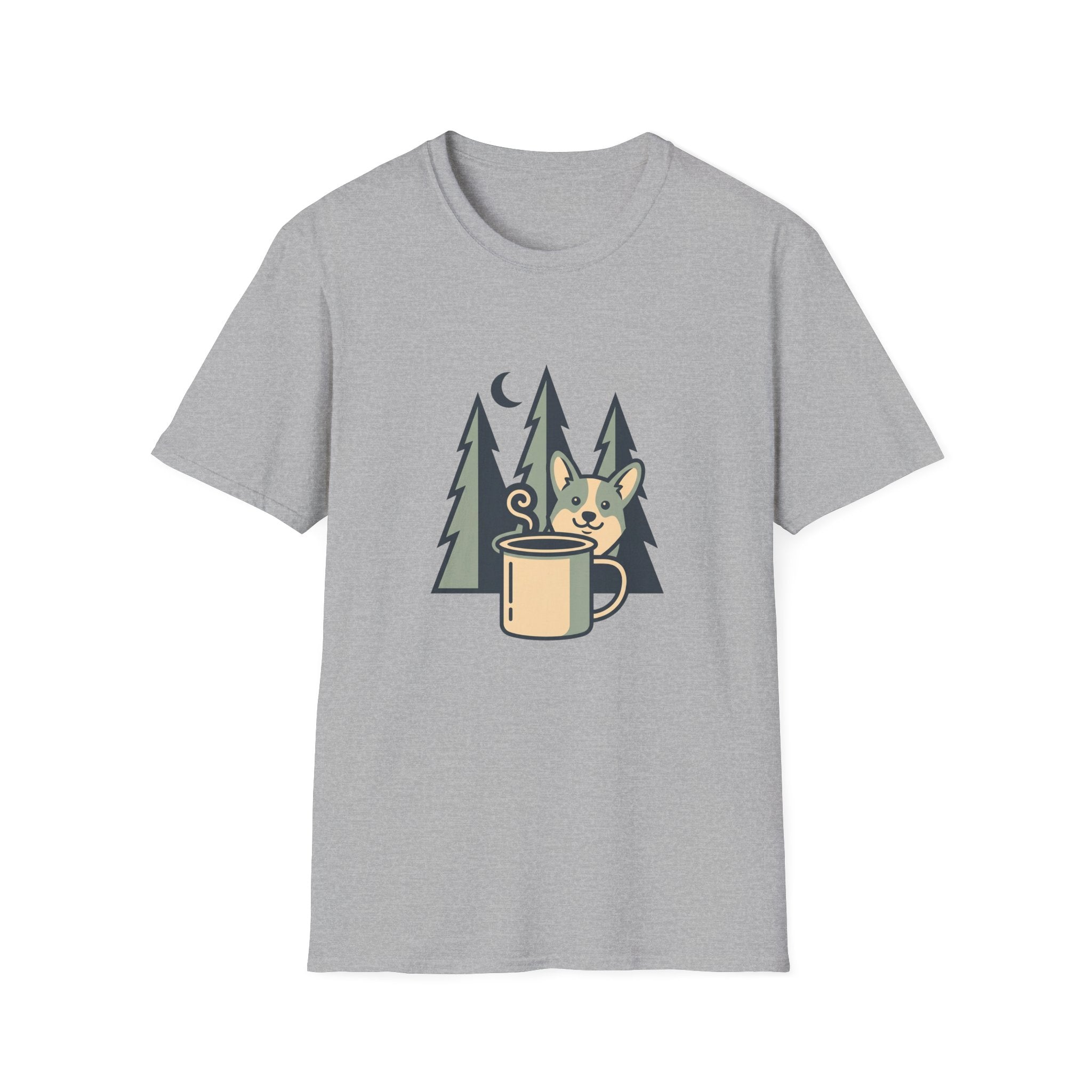 Corgi Coffee Camping T-Shirt