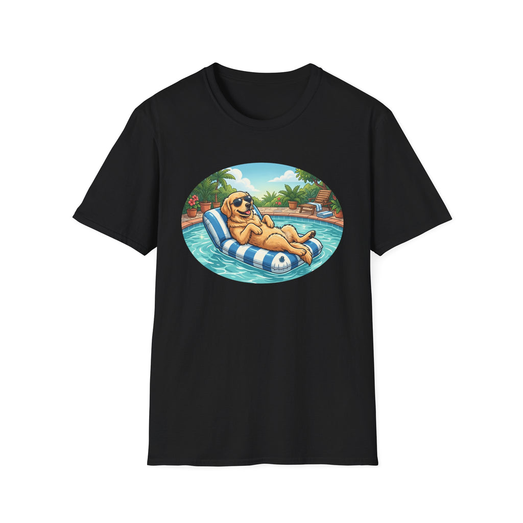 Golden in a Pool Lounger T-Shirt
