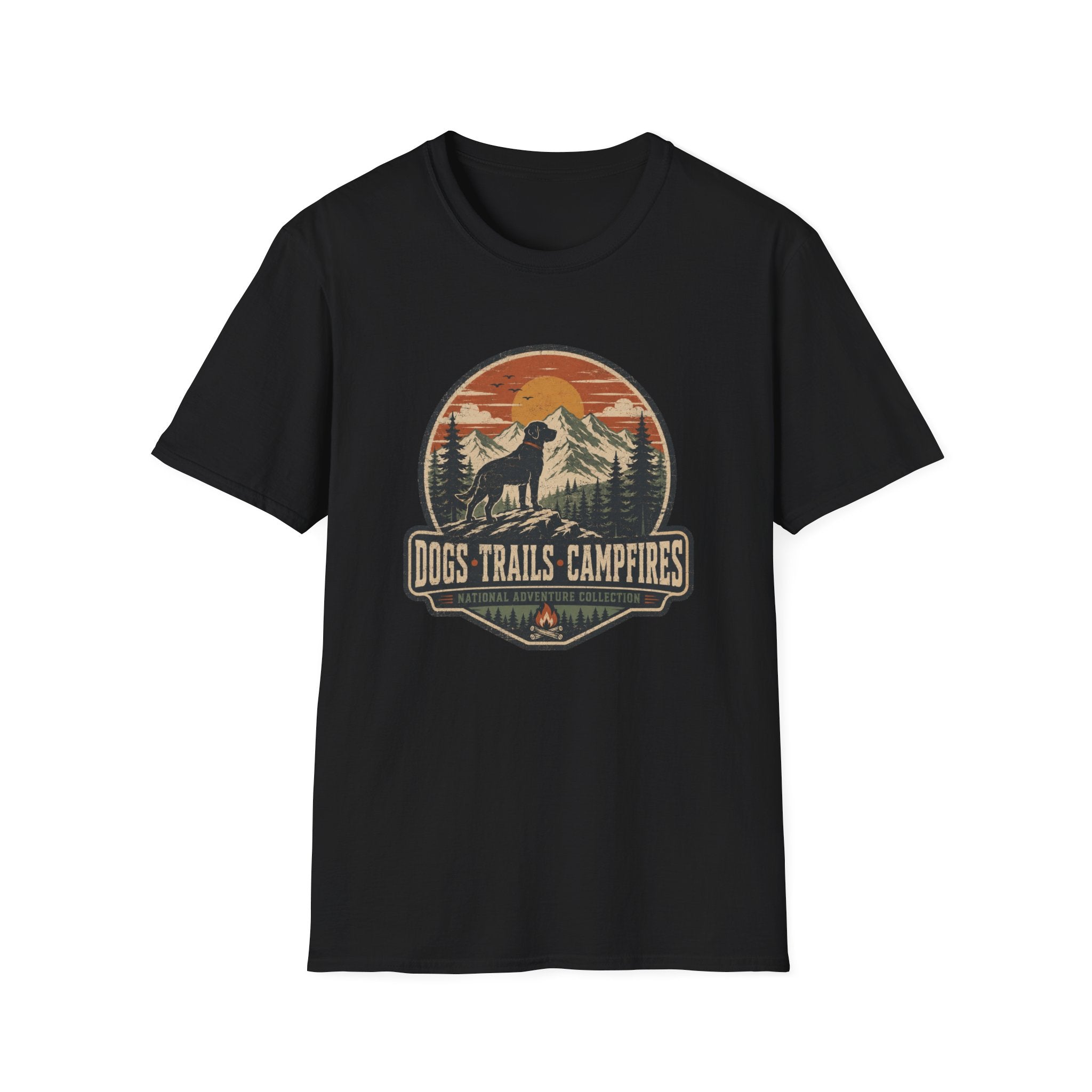 Dogs Trails Campfires T-Shirt