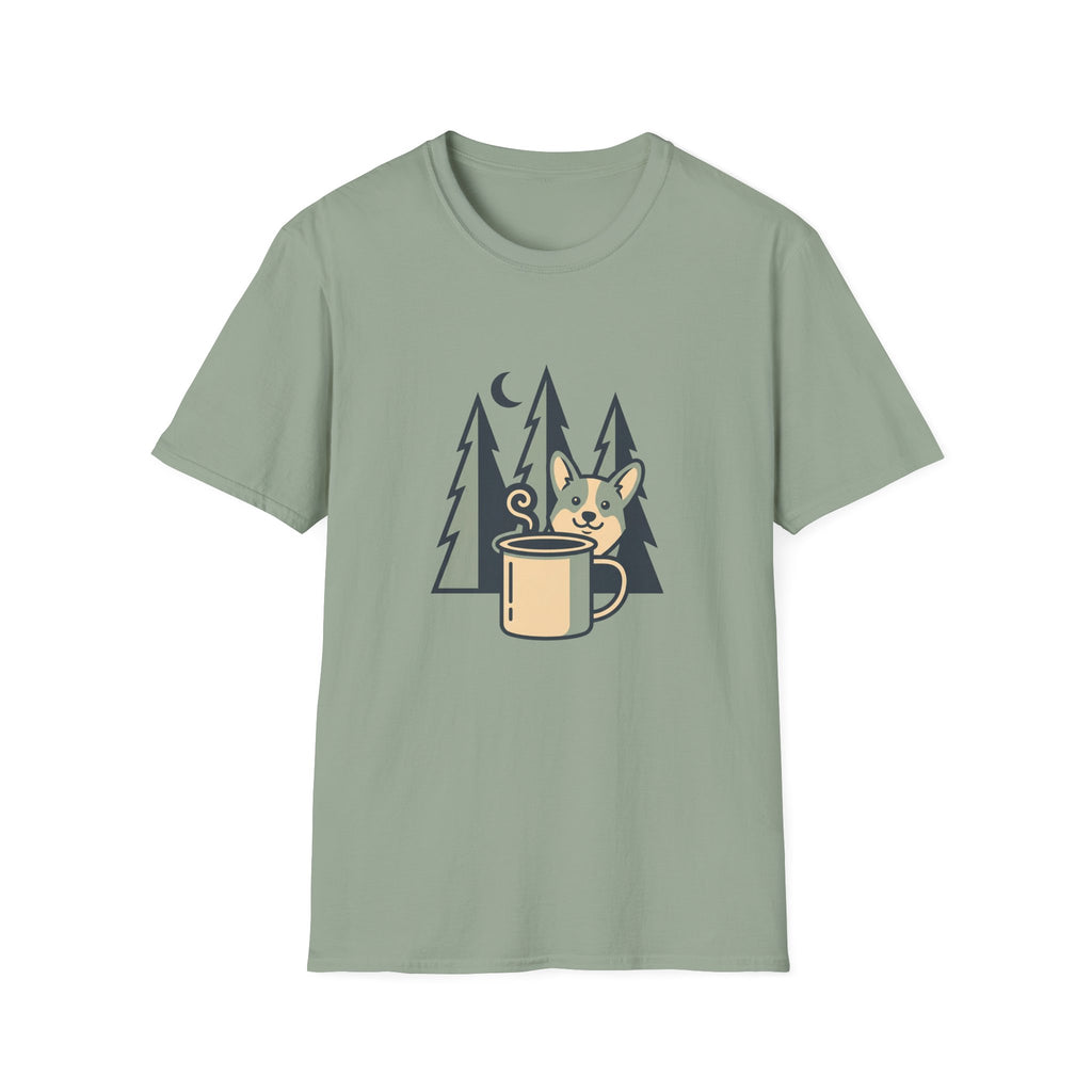 Corgi Coffee Camping T-Shirt