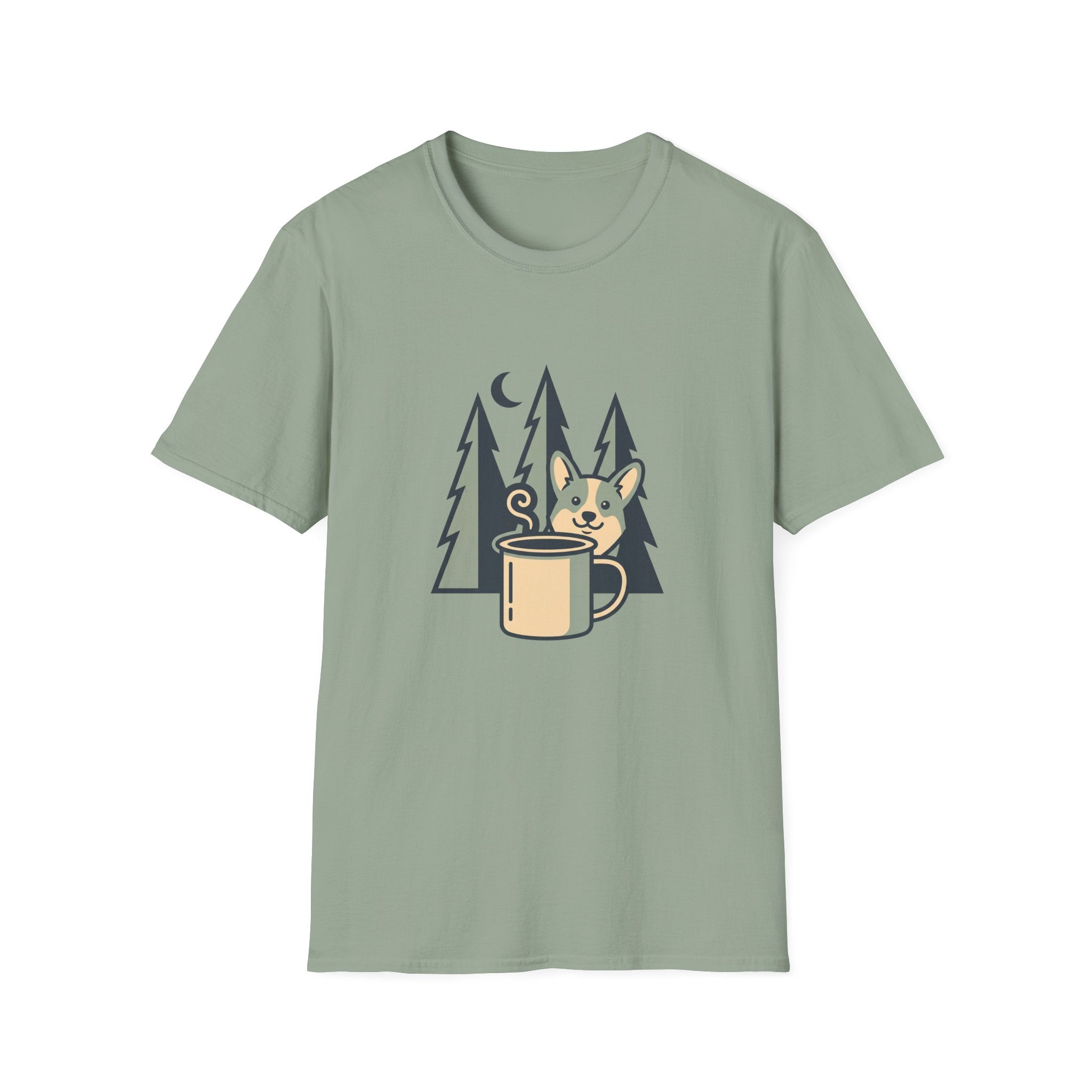 Corgi Coffee Camping T-Shirt