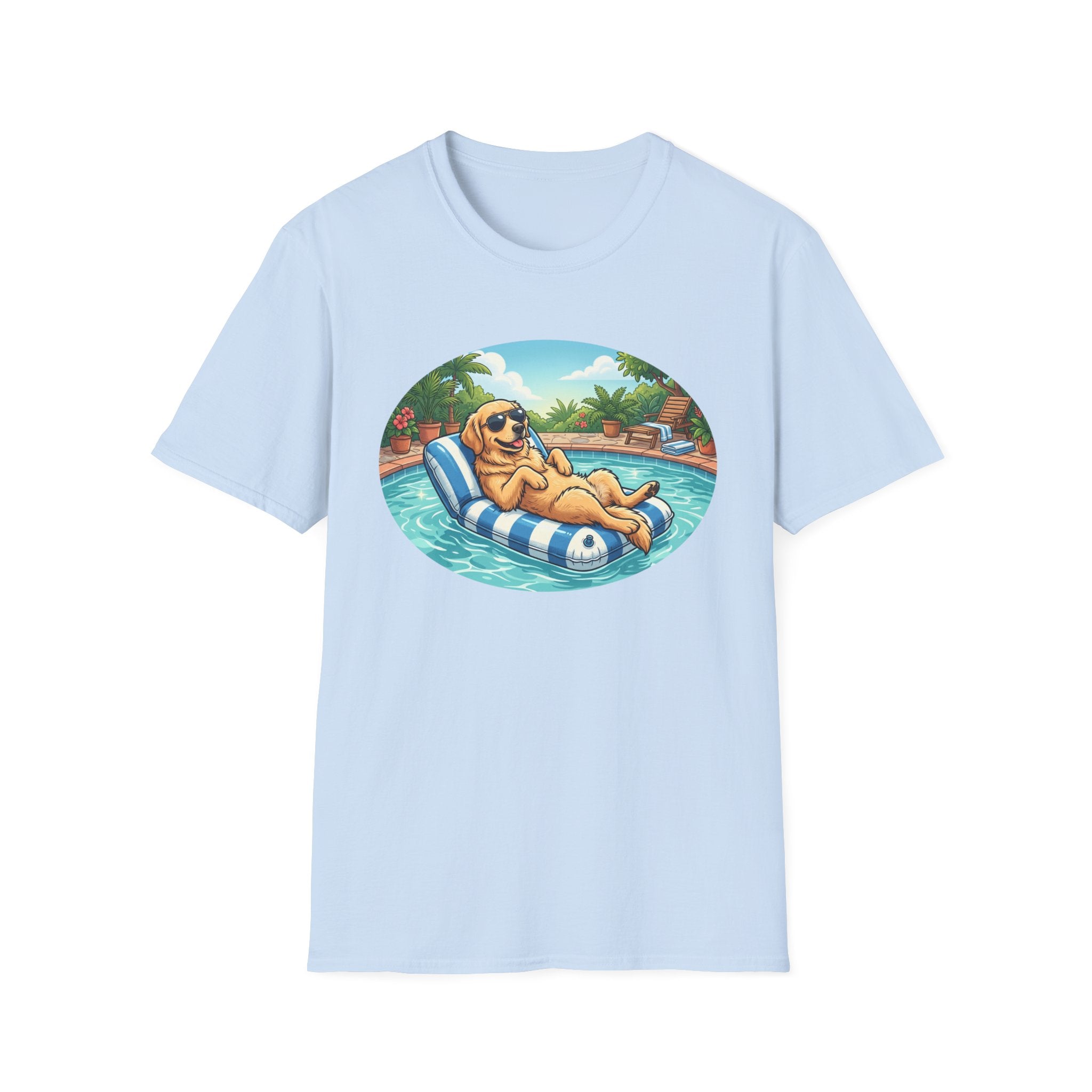 Golden in a Pool Lounger T-Shirt