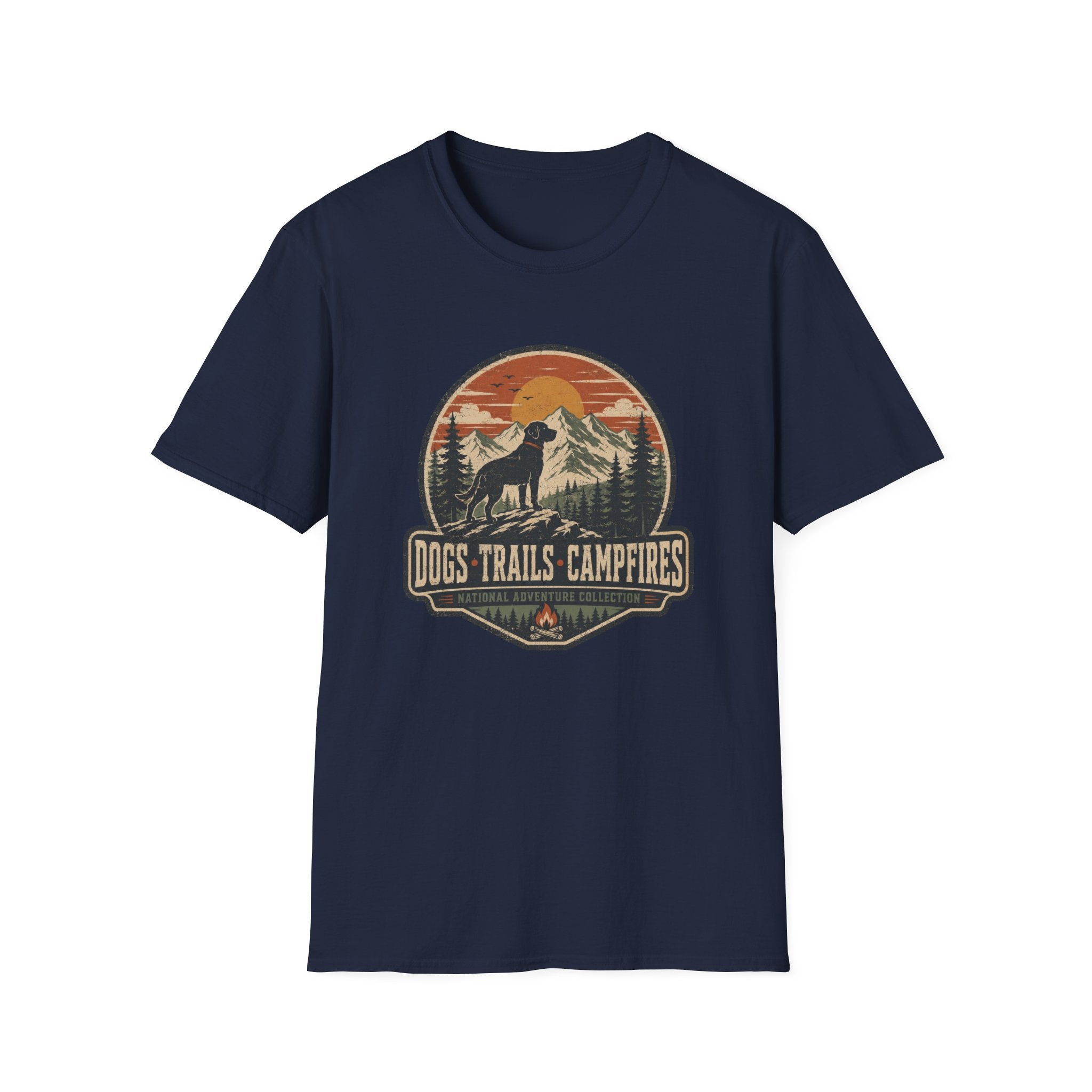 Dogs Trails Campfires T-Shirt