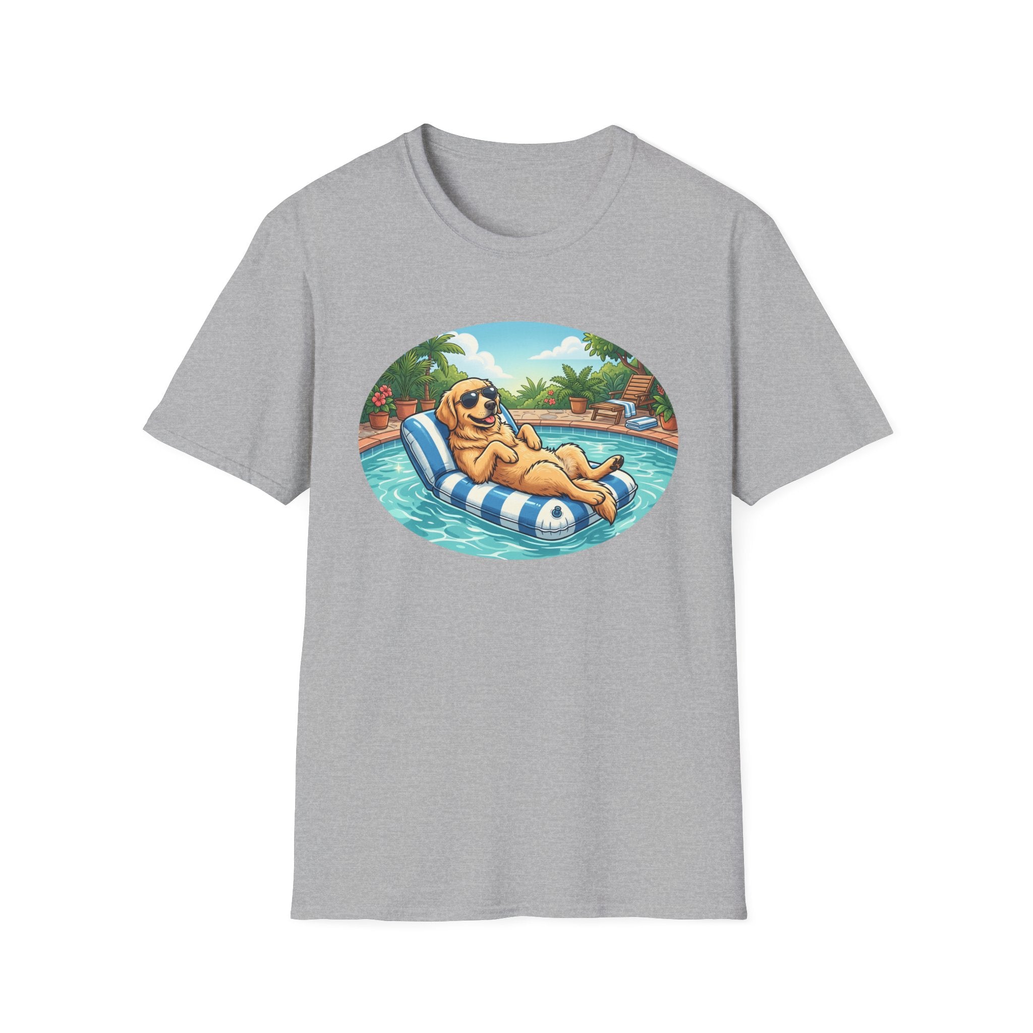 Golden in a Pool Lounger T-Shirt