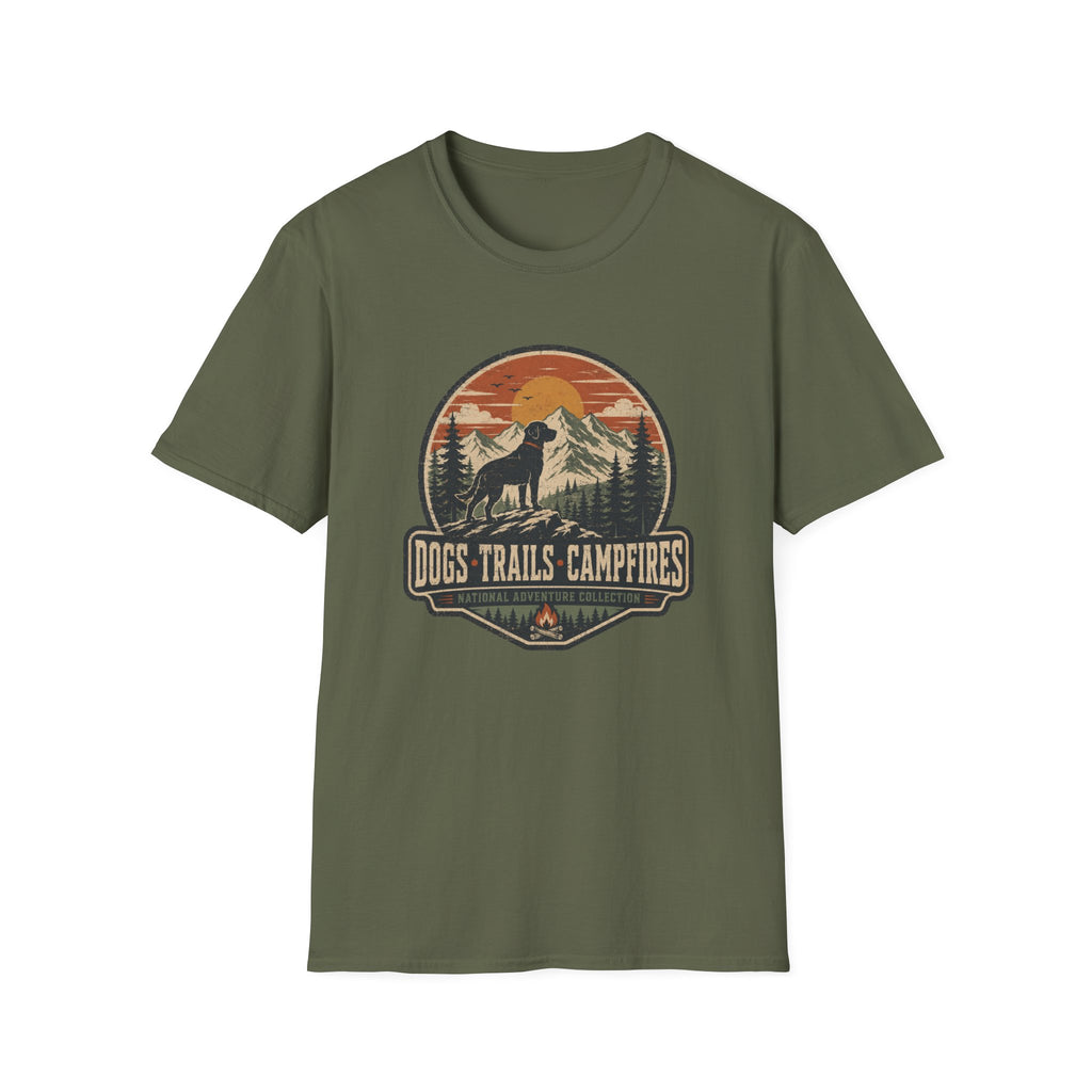 Dogs Trails Campfires T-Shirt