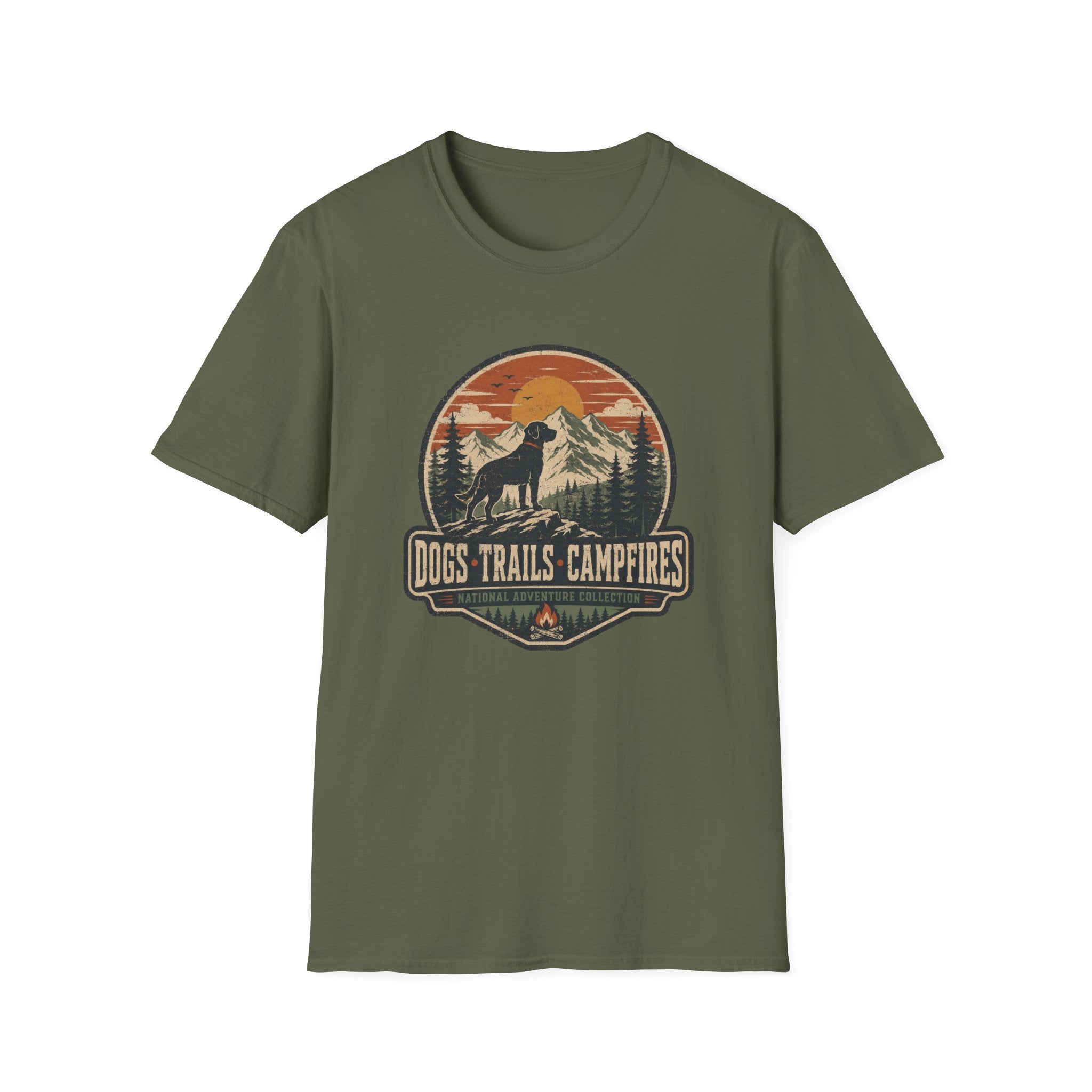 Dogs Trails Campfires T-Shirt
