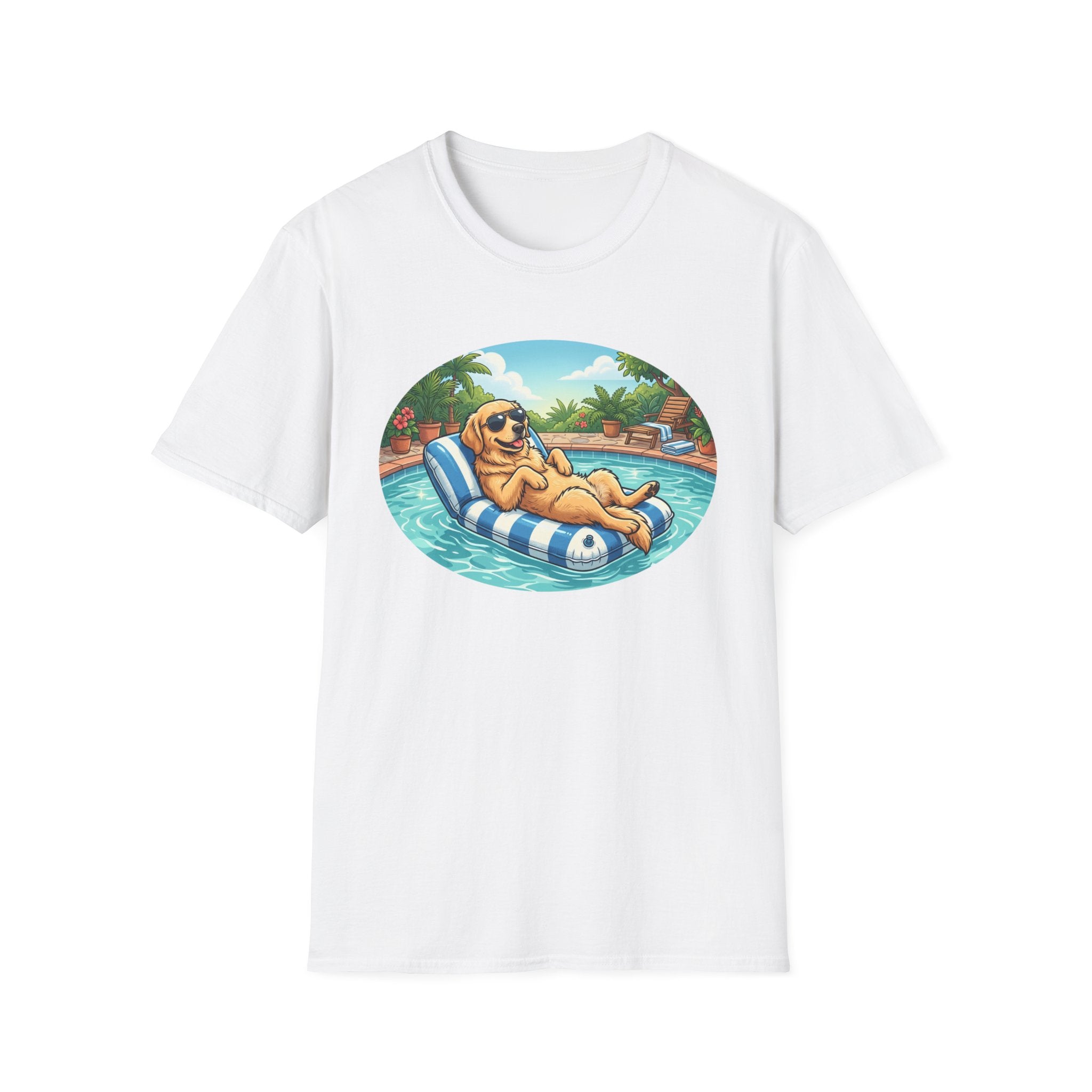 Golden in a Pool Lounger T-Shirt